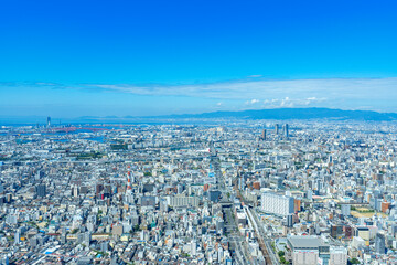 Fototapeta na wymiar [大阪府]あべのハルカスから望む大阪市街の風景