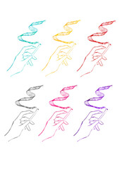 タバコを持つ手