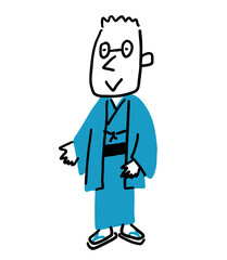 着物を着ている男性