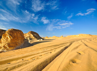    The Sandy desert in Egypt