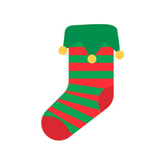 Christmas socks. Red and green socks with various patterns for Christmas decorations.