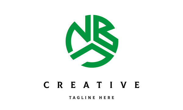 NBJ circle three letter logo vector