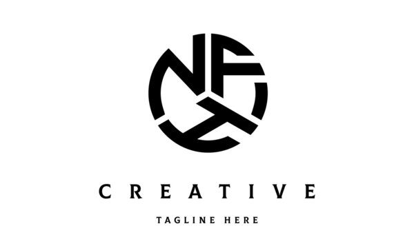 NFH circle three letter logo vector