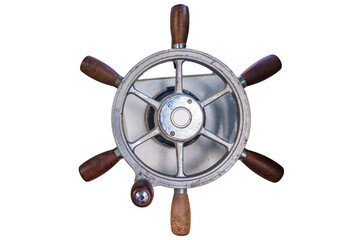 Ship steering wheel on white background © Aris Suwanmalee