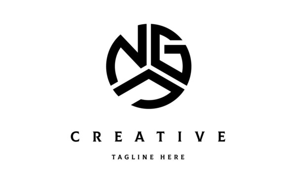 NGJ circle three letter logo vector