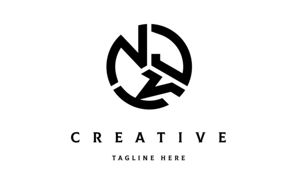 NJK circle three letter logo vector
