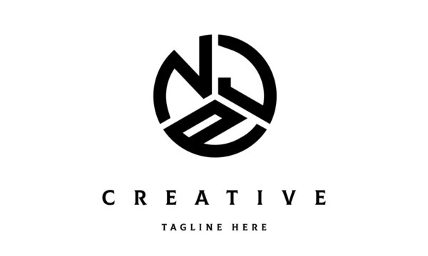 NJP circle three letter logo vector