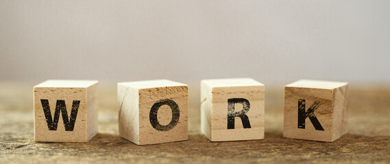Wooden block cube with alphabet text 