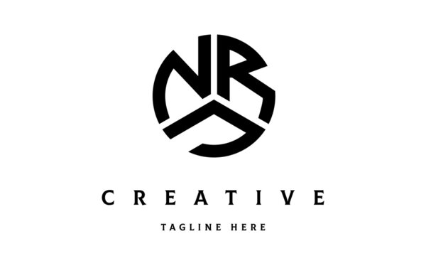 NRJ circle three letter logo vector