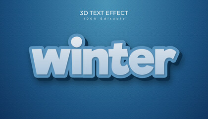 Winter Editable 3D Text Effect Premium Vector-3D Text Effect