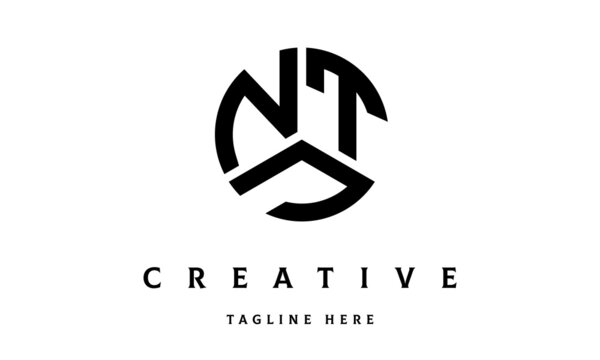 NTJ circle three letter logo vector