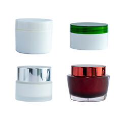 collection of blank mock up advertising with copy space of the jars isolated on the white background and clipping path