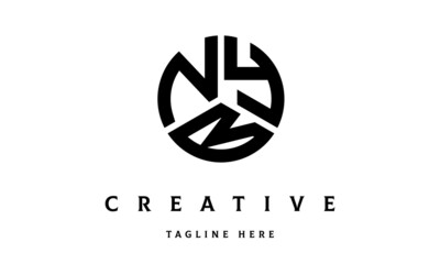 NYB circle three letter logo vector