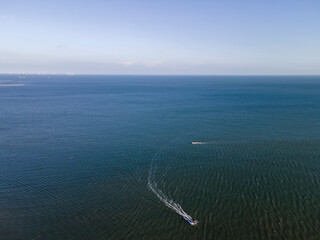 Aerial photograph of the blue sea