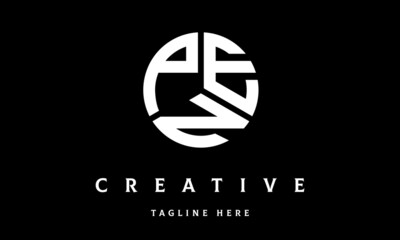 PEN circle three letter logo vector
