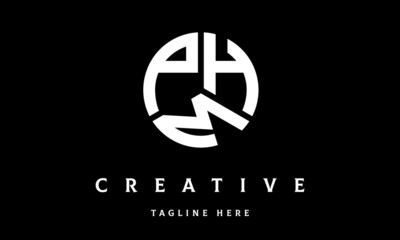 PHM circle three letter logo vector