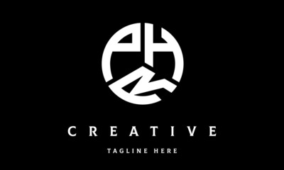 PHR circle three letter logo vector