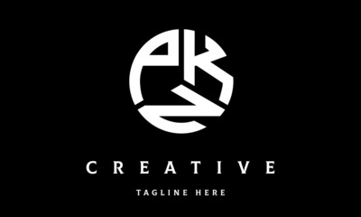 PKN circle three letter logo vector
