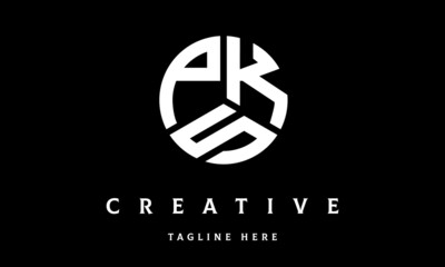 PKS circle three letter logo vector