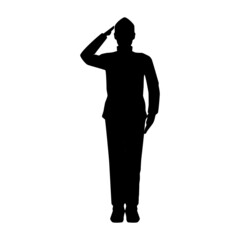 military soldier saludating