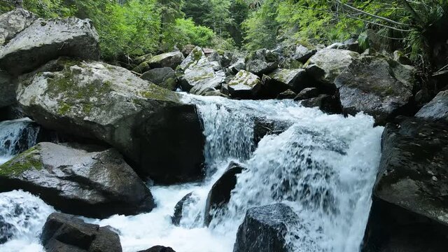 Aerial Drone - Landscape on the Waterfalls of Amola Italy