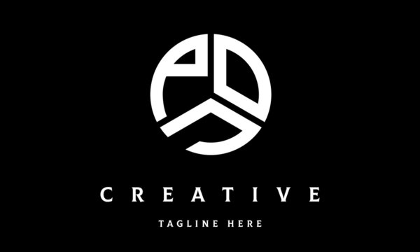 PDJ circle three letter logo vector