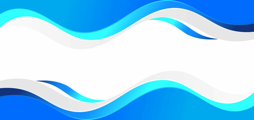 Abstract blue curved and wave on white background.