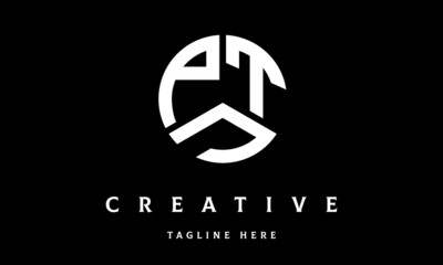 PTJ circle three letter logo vector