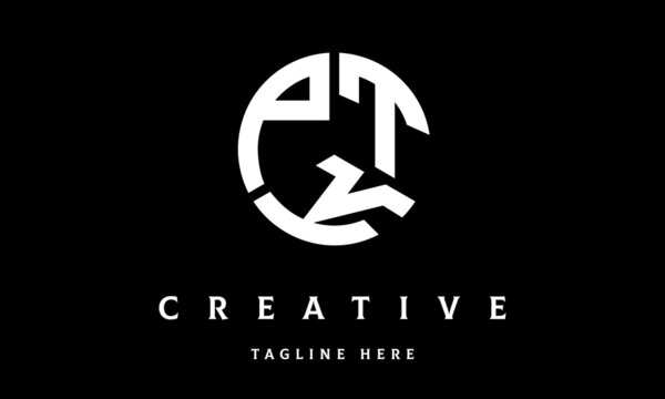 PTK circle three letter logo vector