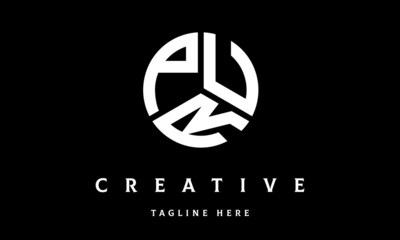 PUR circle three letter logo vector