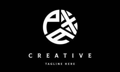 PXA circle three letter logo vector