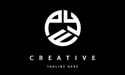 PYE circle three letter logo vector