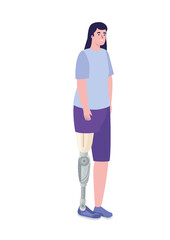 girl with prosthesis leg