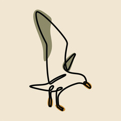 Albatros bird animal oneline continuous line art premium vector