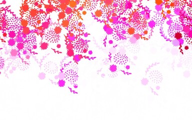 Light Pink, Red vector doodle texture with flowers