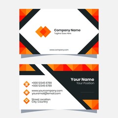 Vector graphics of a business card, with a modern yellow, orange and black color scheme. Perfect for you to use