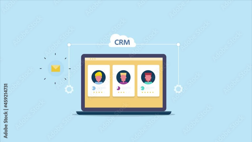Poster crm - customer relationship software, managing customer database with cloud computing technology, bu