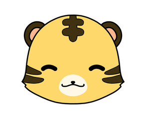 笑顔のトラの顔のアイコンイラスト