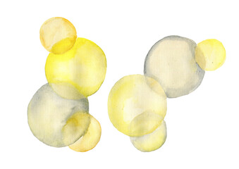 Naklejka na ściany i meble watercolor abstraction on white background gray yellow
