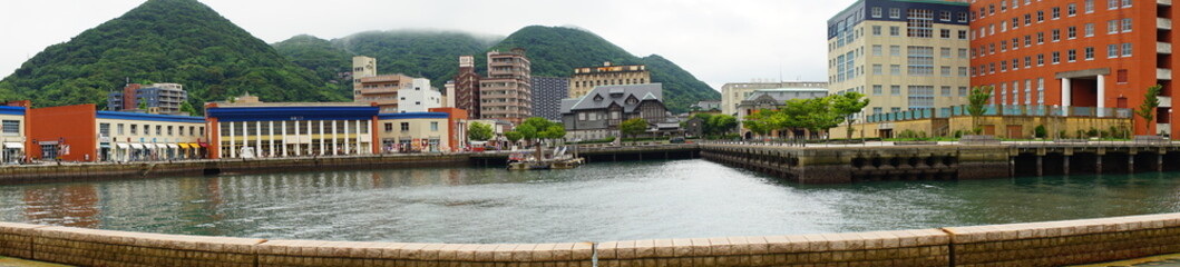 Obraz premium Moji retro town, in Fukuoka, Kitakyushu, Japan - 北九州 福岡 門司港の街並み