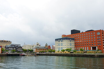 Obraz premium Moji retro town, in Fukuoka, Kitakyushu, Japan - 北九州 福岡 門司港の街並み