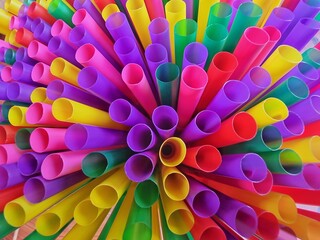 Many different colored straws, pattern, wallpaper, background