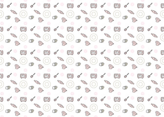Bake tool, bakery seamless pattern on white background ep23