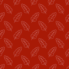 oak leaves seamless pattern hand drawn doodle. vector, minimalism. textiles, wrapping paper, wallpaper. autumn.