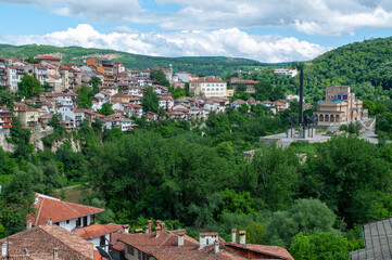 Fototapeta na wymiar Veliko Tarnovo Bulgaria, panorama over city and the monument of the assen