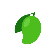 Green Mango vector illustration isolated on white background