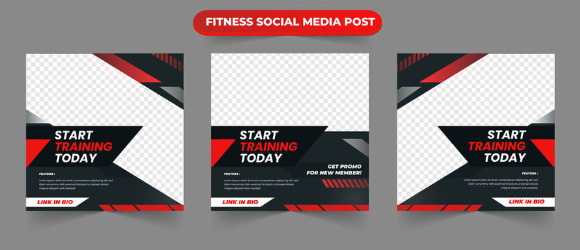 Gym and fitness training square banner template promotional banner for social media post web banner and flyer