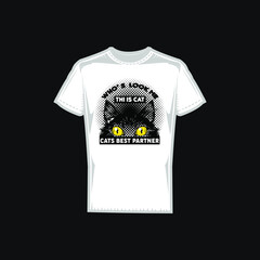 Minimal Cats T-Shirt Design Vector
