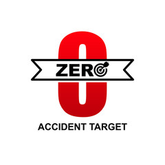 Zero accident target icon isolated on white background vector illustration.