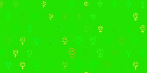 Light Green, Red vector template with businesswoman signs.